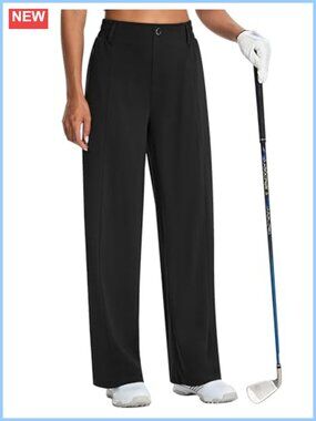 Wide Leg Pull-On Golf Travel Pants UPF 50+ Wrinkle Resistant